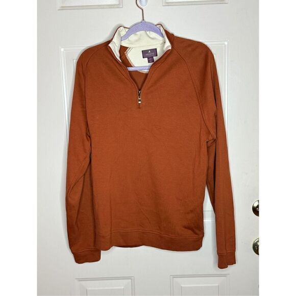 Aristo Burnt Orange 1/4 Zip Sweatshirt Size Large - Picture 1 of 5